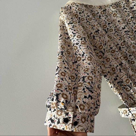 Vintage Breli Originals Button Down Cottage Floral Pleated Dress Size 16 - Picture 8 of 17